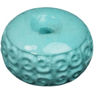 天然绿松石散珠回纹珠雕刻珠莲花珠隔珠高瓷高蓝兰湖北十堰原矿真