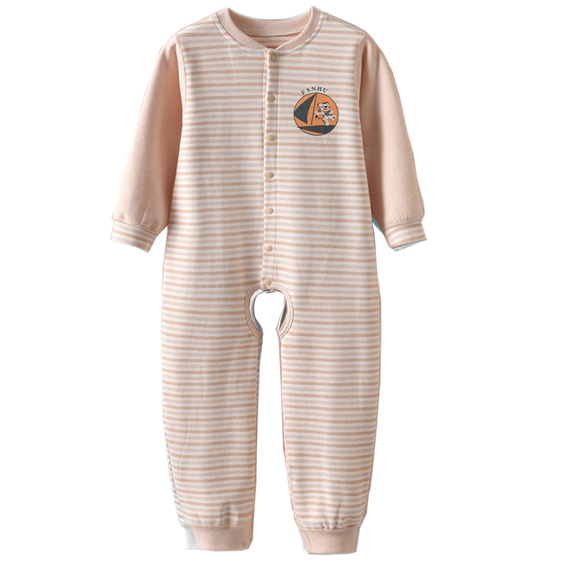 儿童连体睡衣春秋薄款男童一岁男宝宝家居服女童夏季连身衣女纯棉