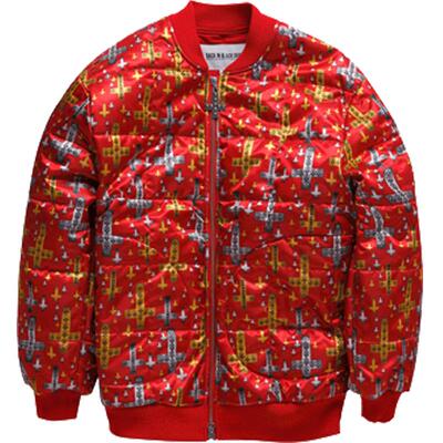 DEVIL NUT潮牌  恶魔 红色拉头迷彩 特宽松 女式 棒球衫 BIB AFV