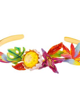 JuicyGrape手工珐琅花朵手镯