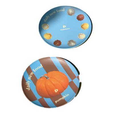 圆餐盘原创南瓜玛德琳贝壳点心盘