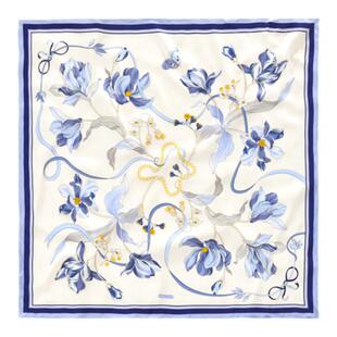 xinuosichou惜诺 宁法花园 桑蚕丝大方巾披肩 玉兰花真丝丝巾抹胸