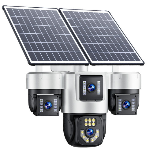 太阳能摄像头监控器360度无死角手机远程室外无电无网4G高清夜视