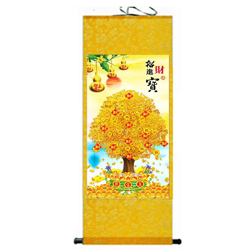 财源广进风水客厅葫芦装饰挂画