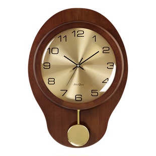 汉时欧式复古卧室高档装饰挂钟客厅古典挂饰时钟创意家用钟表P427