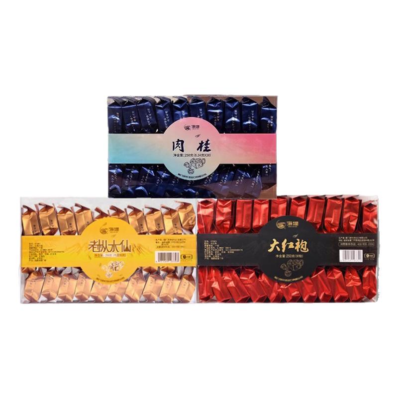 中茶海堤茶叶店乌龙茶岩茶浓香肉桂老枞水仙大红袍250g*3组合厦门