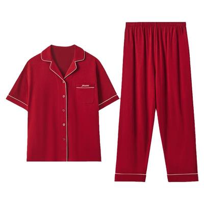 居家凉感棉情侣睡衣红豆新婚本命