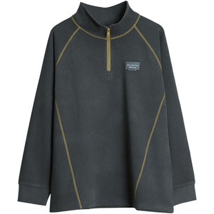 胖童男童德绒打底衫半高领秋冬款青少年加绒长袖T恤内搭上衣宽松