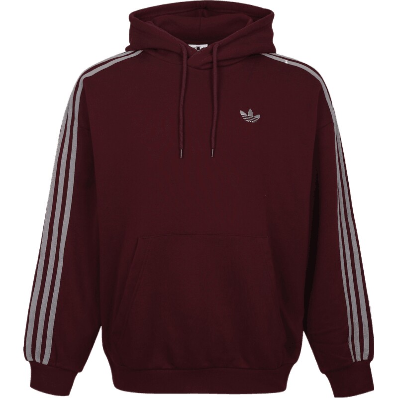 滔搏丨adidas阿迪三叶草男子三条纹运动休闲连帽套头衫卫衣KX5811