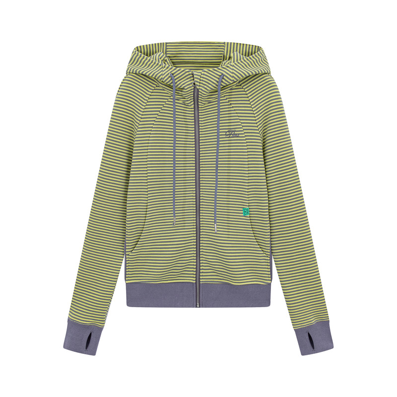 riverstone plus 条纹立领连帽卫衣女秋季新款美式休闲复古外套