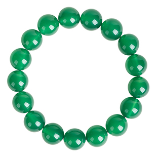 天然冰种绿玛瑙手链正品祖母绿色玉髓珠子散珠串珠单圈手串男女