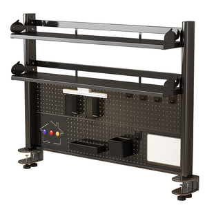 学生桌面洞洞板书架儿童学习桌铁艺收纳架宿舍办公室电脑桌置物架