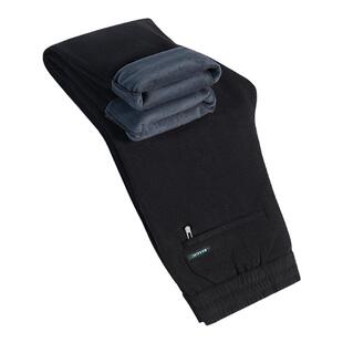 啄木鸟男装休闲裤子加绒加厚防寒保暖直筒棉裤秋冬新款中年长裤男