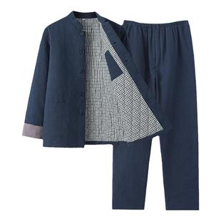 中老年冬季棉服男中式服装棉花棉袄棉裤套装爸爸冬装外套男款棉衣