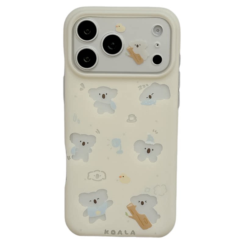 MoreRex奶呼呼镂空树桩考拉卡通支架适用苹果18手机壳iphone17promax新款18pro软萌15全包防摔保护套14女款16