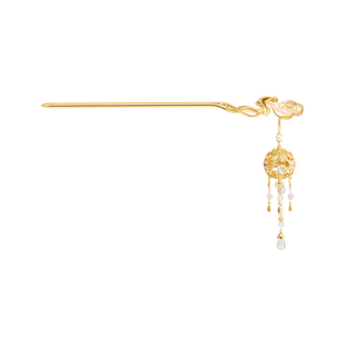 故宫淘宝｜云间月兔流苏发簪新中式盘发古风文创生日新婚订婚礼物