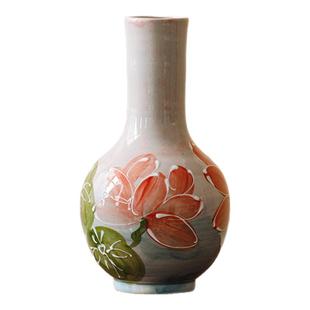 景德镇纯手工手绘陶瓷花瓶创意插花花器水培器物客厅家居桌面摆件