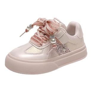 安奈儿女童鞋子板鞋2026新款春秋女孩公主宝宝轻便软底儿童运动鞋