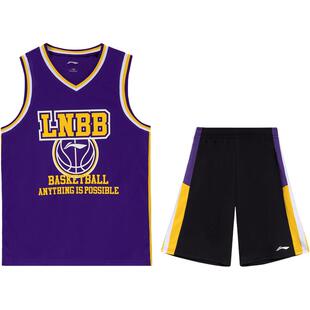 李宁儿童篮球服套装男孩新款青少年男童装背心夏季专业训练运动服