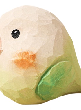 手工木雕小鸟摆件鹦鹉