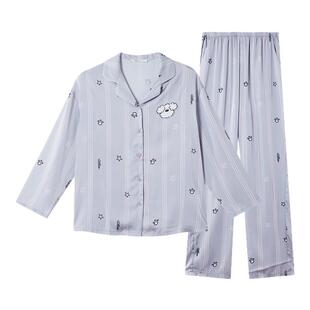Gukoo/果壳睡衣情侣夏款轰轰小狗系列短袖家居服套装男士