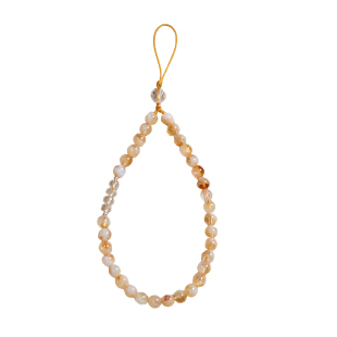 天然黄水晶手机链挂手腕绳女手机绳链绳串珠高级感水晶挂饰手机壳挂链手机带子挂绳挂件新款高端手机扣