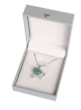 精品青瓷釉滴吊坠925银项链