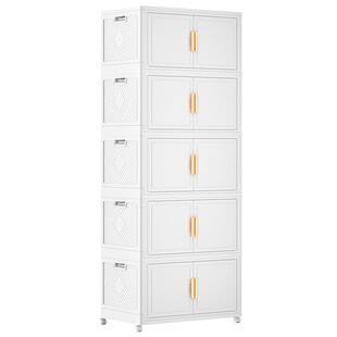 欧轩厨房置物架落地多层家用收纳柜子多功能架子带门置物柜家用橱