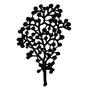 米黄色棉线刺绣花边 7*11cm 黑色花蕊 童装装饰辅料 DIY 手工缝制