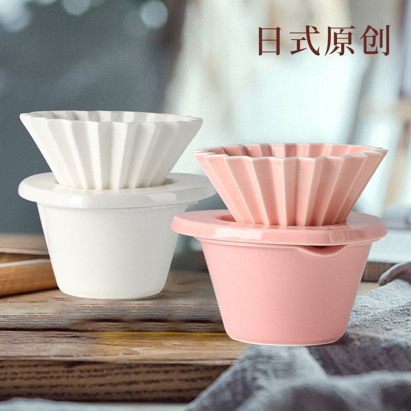 批发陶瓷咖啡滤杯折纸杯杯托冲咖啡滤Ｖ咖啡漏斗水晶直销过滤手60