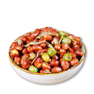 游小渔小鱼花生米延边特产下酒小凉菜商用麻辣小鱼拌豌豆花生零食