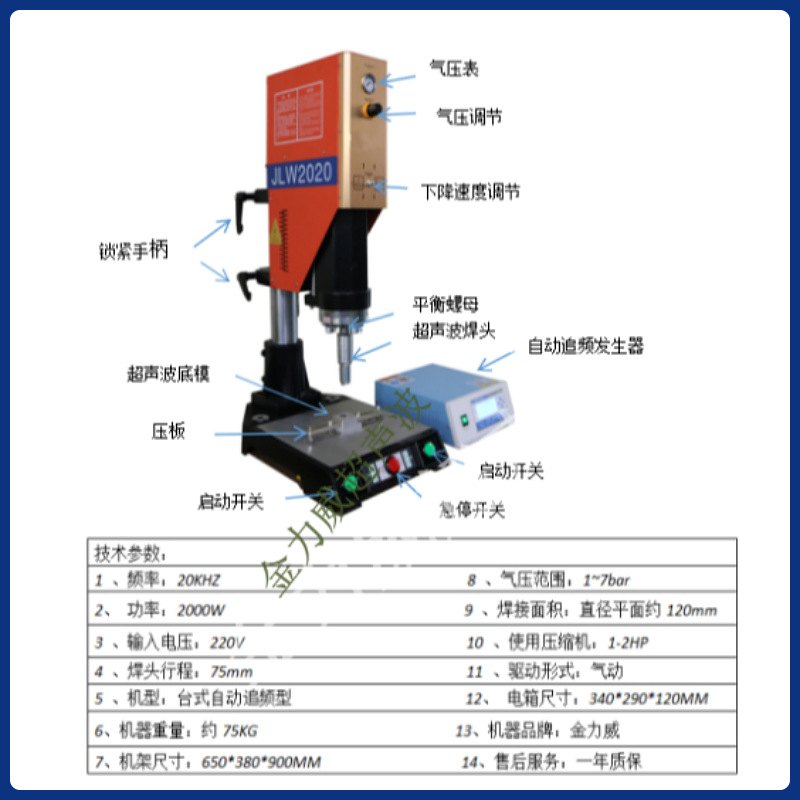 厂家直销20K超声波焊接机Ultrasonicfabricweldingmachine分体式