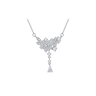 周六福双生花项链女星银繁花链坠S925银高级感小众送女友礼物