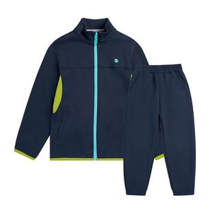 EBAER儿童运动套装秋冬新款2025男童女童加绒保暖外套裤子两件套