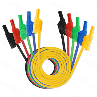 4mm安全护套型香蕉插头带线 仪器仪表高压测试线教学实验连接导线