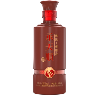 承天顺38度500ml*1瓶装浓香型纯粮食白酒 五年窖藏礼品酒婚宴用酒