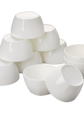 4.5英寸纯白骨瓷碗家用10个装