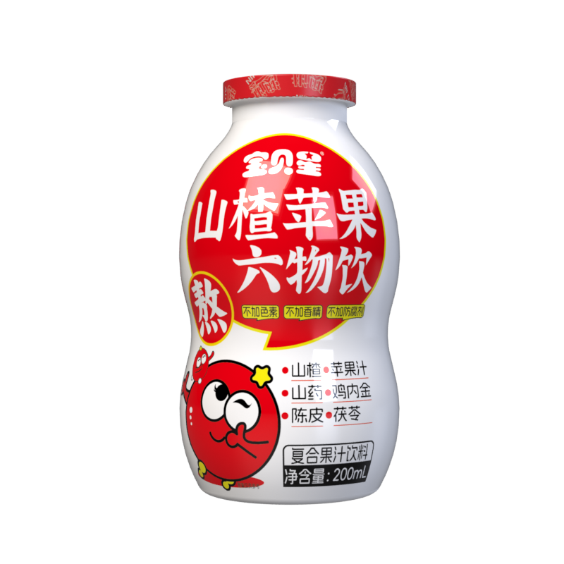 宝贝星山楂六物饮鸡内金儿童脾胃果汁饮料苹果山楂汁风味无添加