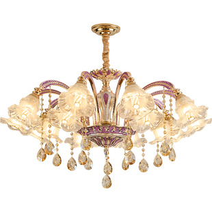 欧式客厅水晶吊灯现代简约轻奢餐厅卧室别墅朝下简欧大厅法式灯具