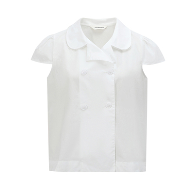 NONRESTRAIN双排扣通勤短袖衬衫