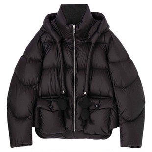 【萌趣系列】HPLY荷比俪2025冬新款女装短款泡芙鹅绒羽绒服外套