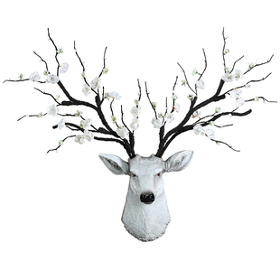 招财鹿头壁挂壁饰客厅电视背景墙面装饰挂件玄关墙上墙壁装修挂饰