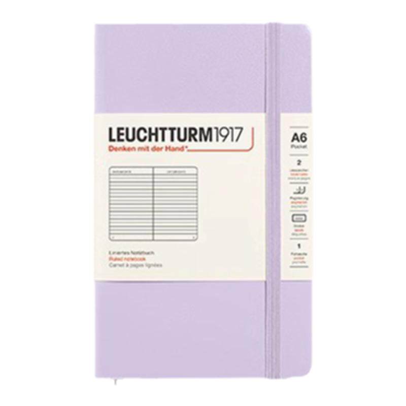 LEUCHTTURM1917德国灯塔笔记本 A6便携口袋本 硬封皮小号记事本 商务送礼高端文具 空白横线【可定制印名字】