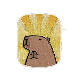 适用苹果耳机保护套airpods三代四代4卡通水豚airpodspro卡皮巴拉airpods二代无线蓝牙收纳盒pods3硅胶新款2