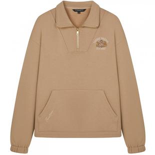 TeenieWeenie小熊女装卫衣2025年冬季新款休闲舒适半拉链翻领上衣