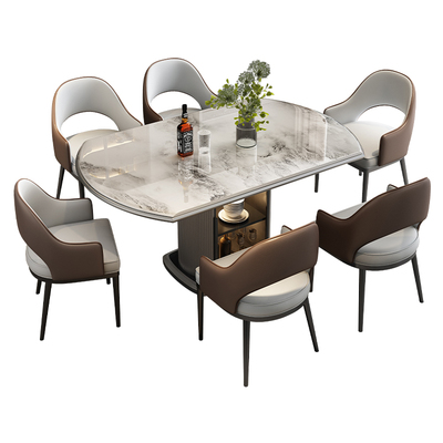 意式轻奢伸缩折叠方圆两用餐