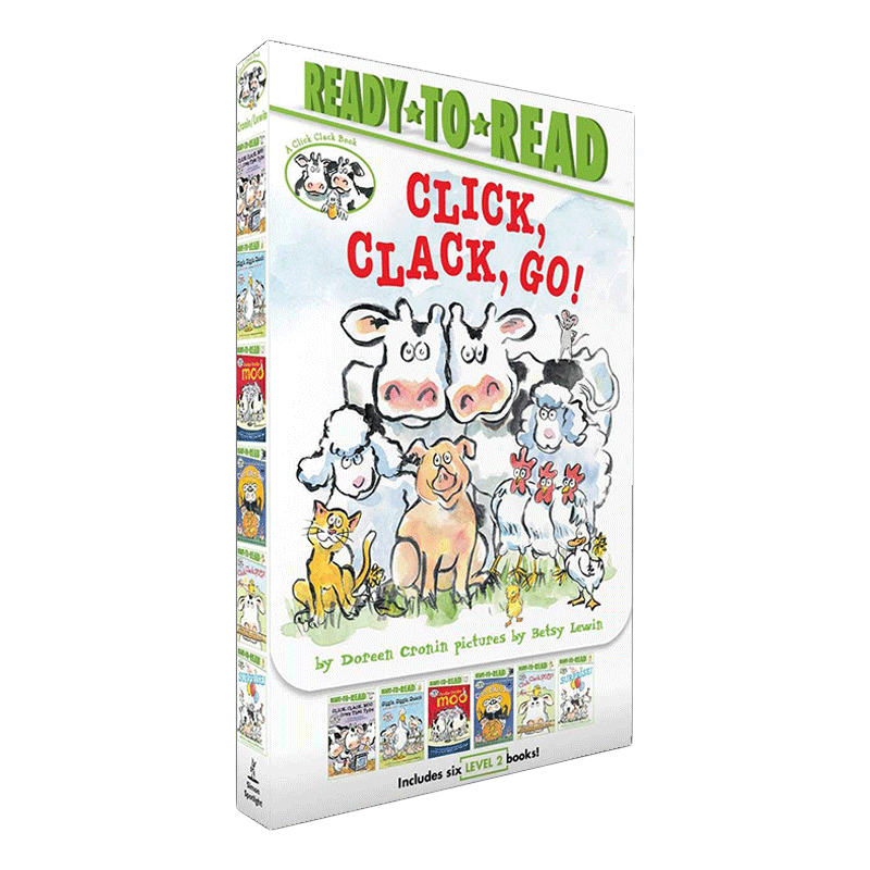 英文原版 Click Clack Go 嘻哈农场6本套装合集  咔嗒咔嗒哞 奶牛会打字 英文版 进口英语原版书籍
