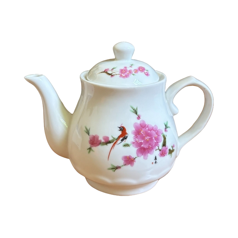 家用陶瓷茶壶花鸟图案耐热过滤泡茶壶大小号花茶壶凉水壶茶具