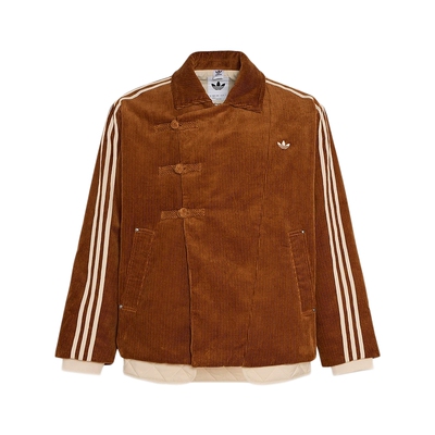 【尖货】阿迪达斯三叶草棉服新年主题男新中式灯芯绒外套 KQ5135