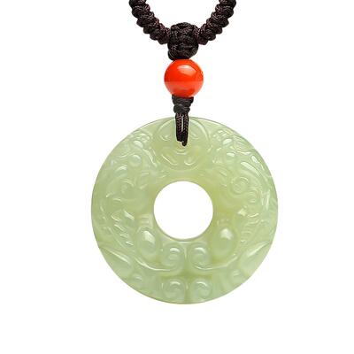 印象眸和田玉貔貅平安扣吊坠男女款项链玉石玉坠挂件玉佩生日礼物